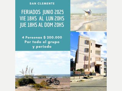Alquileres Temporales  Buenos Aires San Clemente, Alquiler departamentos, Feriados Largos Junio, 2025, Dia del Padre,  Promos,  tarifas, precios