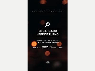 Pedidos Buscamos Encargado/a 