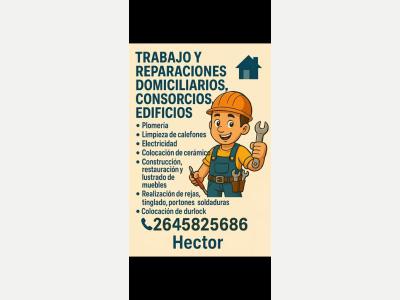 Busqueda de Trabajo  ME OFREZCO para mantenimiento domiciliario, consorcios, edificios.