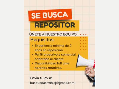  SE BUSCA REPOSITOR Y VENDEDOR DE REPARTO 