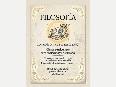Cursos varios Clases particulares de filosof�a y materias afines 