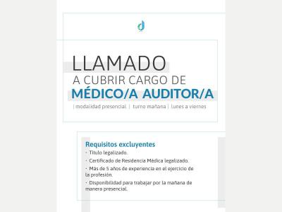  Llamado a cubrir cargo de Auditor/a M�dico/a en DAMSU SAN JUAN 