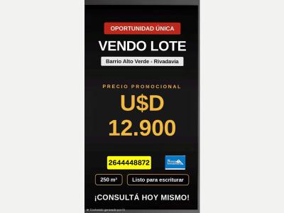 Terrenos Venta San Juan Oportunidad lote en Rivadavia