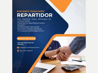  Se busca fletero o repartidor para importante marca. 