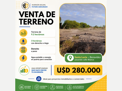 Terrenos Venta San Juan Terreno De Gran Extensi�n En Santa Lucia