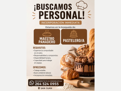 Pedidos Busco pastelero - facturero 