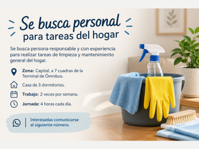 Pedidos Se busca personal para tareas del hogar 