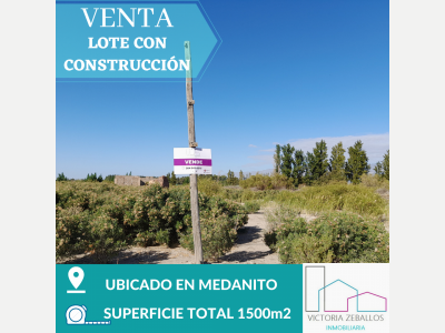 Terrenos Venta San Juan Vendo Terreno con Obra Gruesa. Ubicado En Medanito.