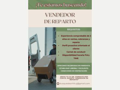 Ofertas de Trabajo en San Juan Pedidos VENDEDOR DE REPARTO.