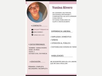 Busqueda de Trabajo  Busco trabajo en casa de familia, limpieza, cuidado de nios