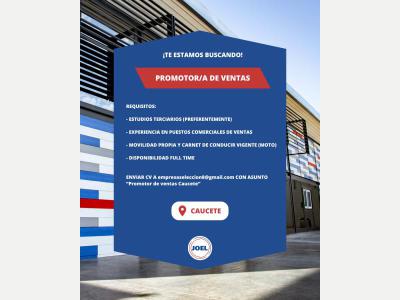 Ofertas de Trabajo en San Juan  Promotor de Ventas- Zona Caucete