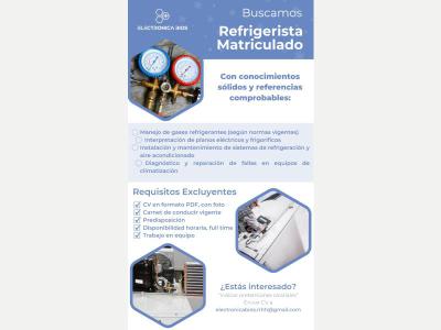 Ofertas de Trabajo en San Juan  TECNICO EN REFRIGERACION