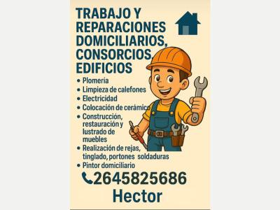 Busqueda de Trabajo  TRABAJOS Y  REPARACIONES  DOMICILIARIO, CONSORCIOS, EDIFICIOS. DOMICILIARIO, CONSORCIOS, ETC.
