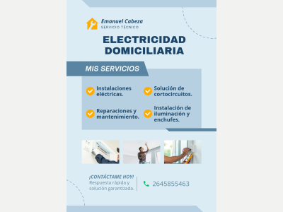 Electricista Servicio de Electricidad Domiciliaria