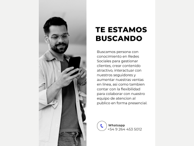 Ofertas de Trabajo en San Juan  Se Necesita Persona con Conocimientos en Redes Sociales y ventas