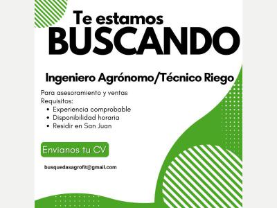 Ofertas de Trabajo en San Juan  Ing. Agrnomo - Tcnico en Riego