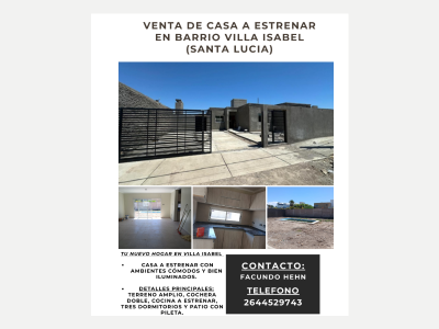 Casas Venta San Juan Venta Casa En Santa Lucia! APTO CREDITO