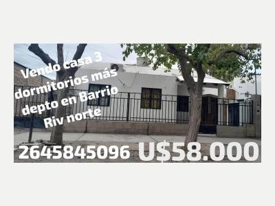 Casas Venta San Juan  Vendo casa m�s departamento en Rivadavia
