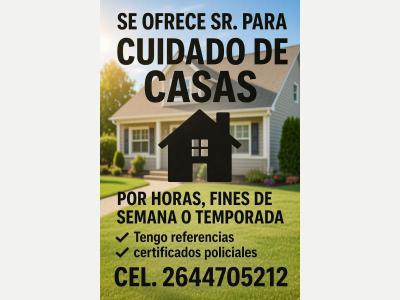 Busqueda de Trabajo  Le cuido su casa cuando salga a fiestas o veraneo