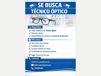 Se busca T�cnico �ptico 