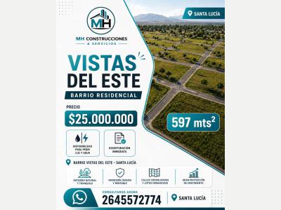 Terrenos Venta San Juan Lote En Santa Lucia, Barrio Vistas Del Este