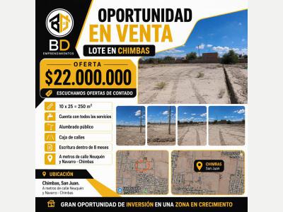 Terrenos Venta San Juan Lote en la localidad de Chimbas