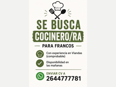  Se busca cocinero 
